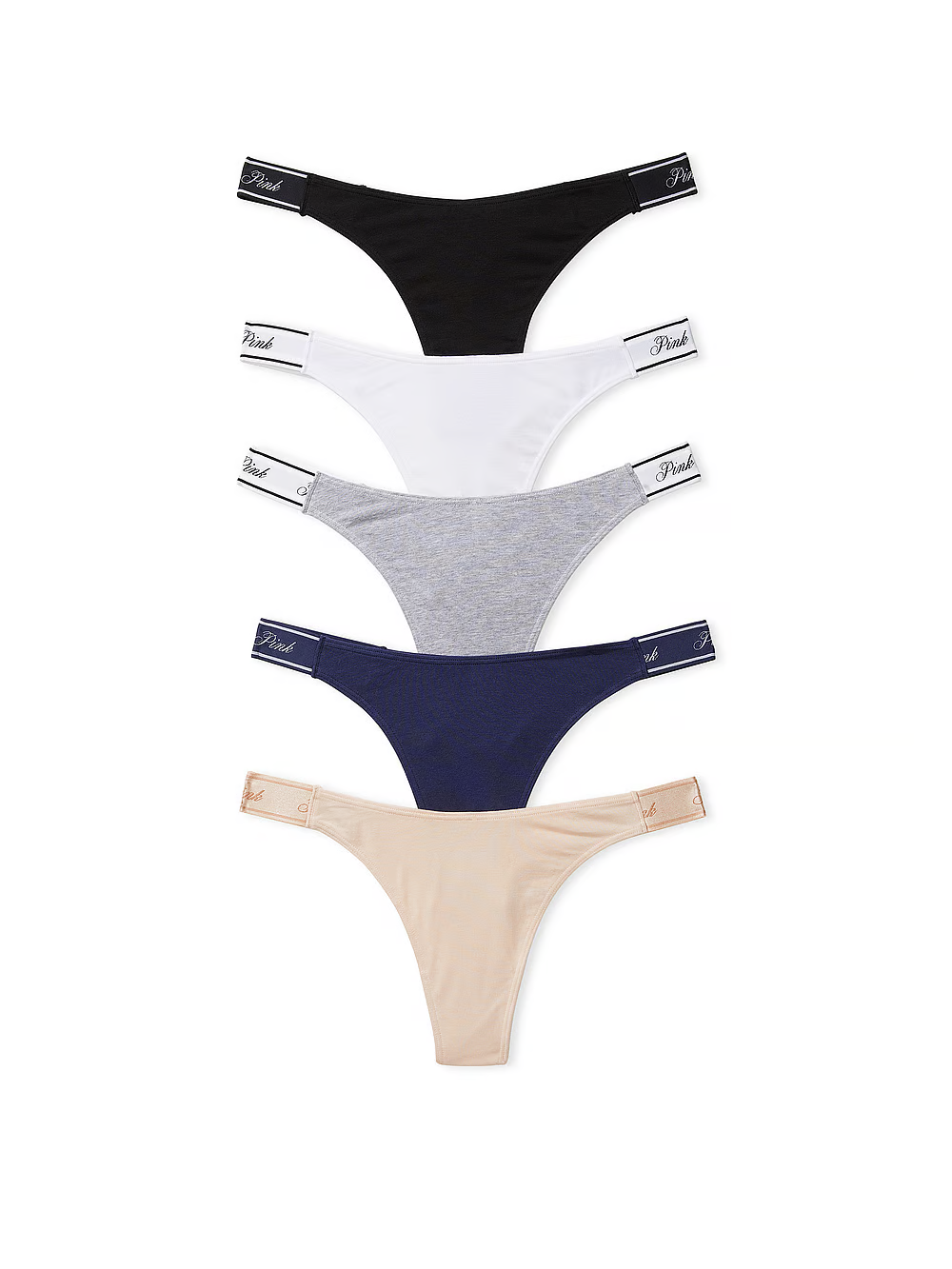 Набір трусиків Victoria's Secret PINK 5-Pack Logo Cotton