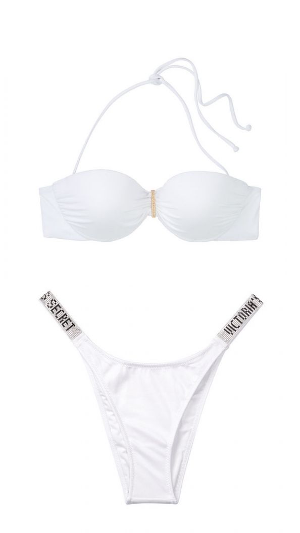 Купальник Victoria's Secret Ventanas Bandeau Push-Up White 34A+XS  667554788367 купити ❤️VS Angel Beauty