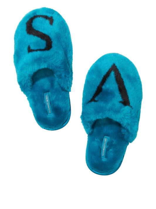 Closed Toe Faux Fur Slipper Evening Tide