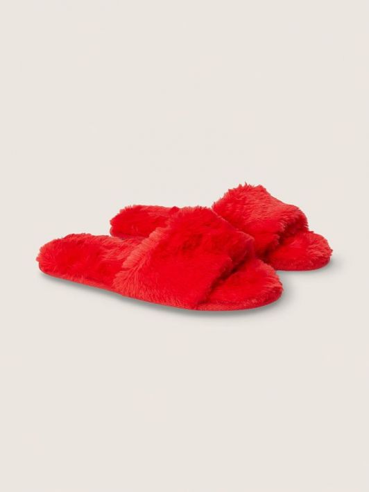 Pink best sale fur slippers