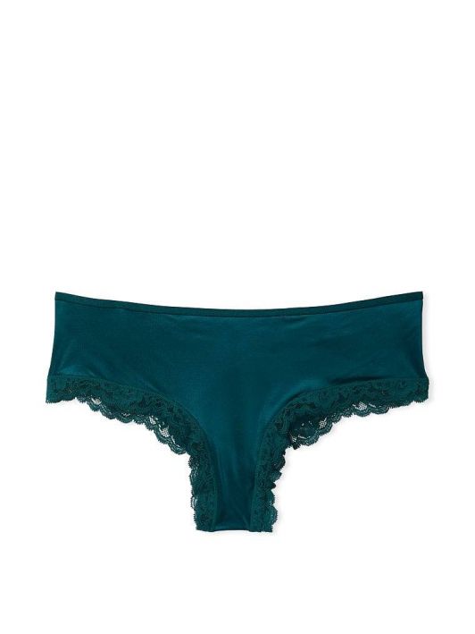 Buy Lace Waist Ribbed Cotton Cheeky Panty