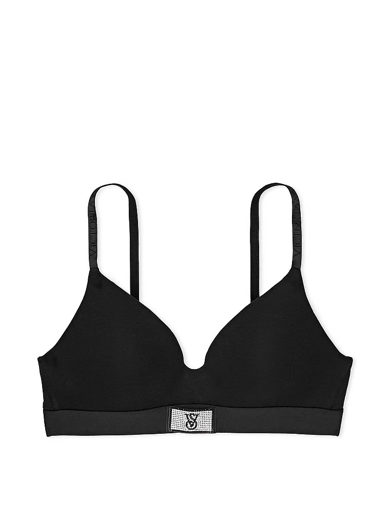 Бюстгальтер Victoria’s Secret Shine Patch T-Shirt Wireless Bra Чорний