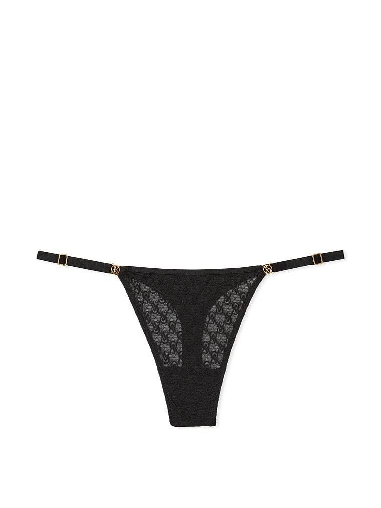 Трусики Icon by Victoria's Secret Lace Thong Panty Чорні