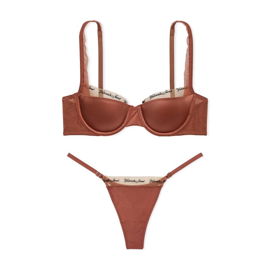 Комплект Very Sexy Logo Embroidery Lined Bra & Thong Panty Clay