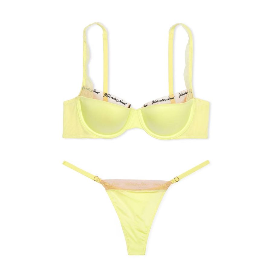 Комплект Very Sexy Logo Embroidery Lined Bra & Thong Panty Citron Glow