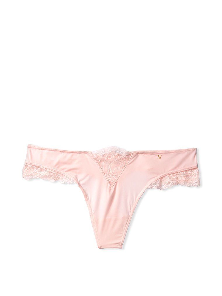 Micro Lace Insset Thong Panty Soest Pink Victoria's Secret