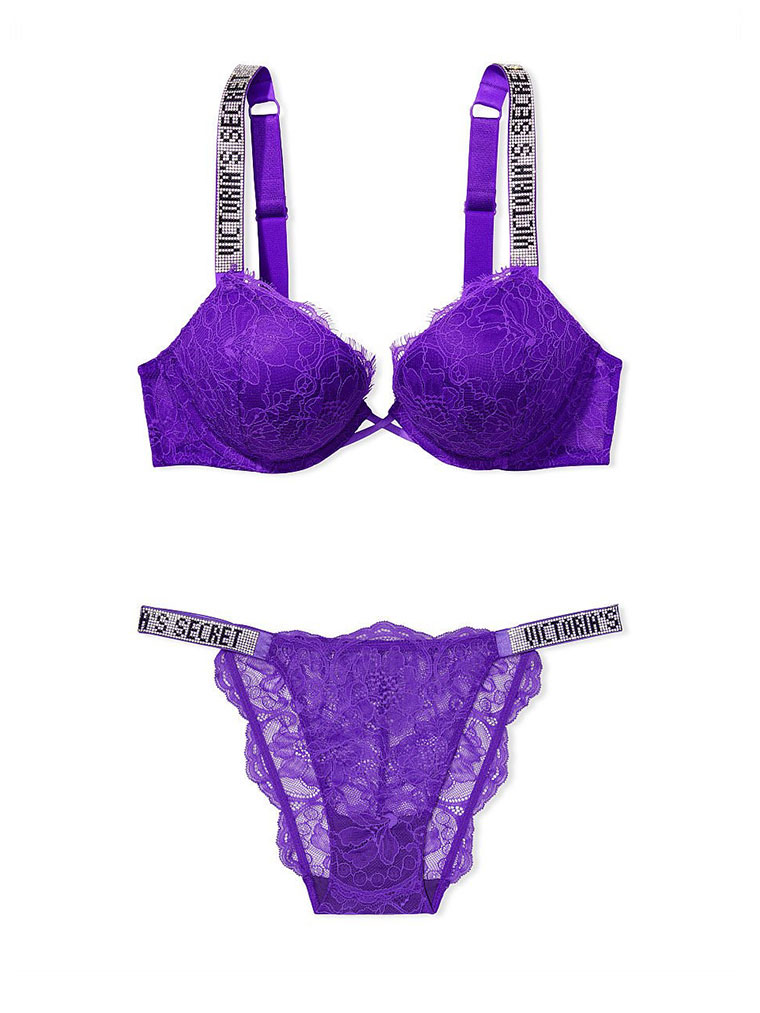 Комплект Very Sexy Bombshell Add-2-cups Shine Strap Lace Push-up Bra & Bikini від Victoria's Secret