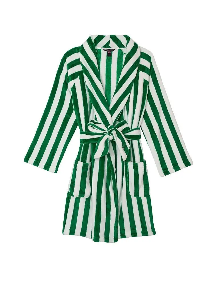 Плюшевий халат Short Cozy Robe Green XS-S