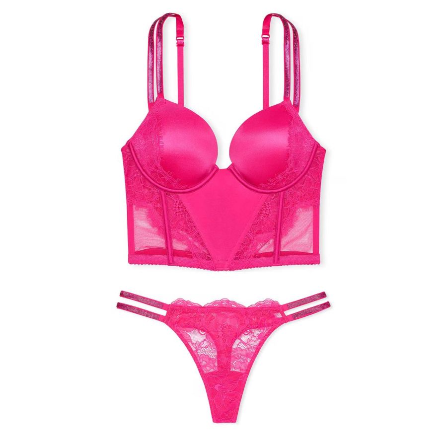 Комплект Very Sexy Double Shine Strap Lace Push-up Bra Pink