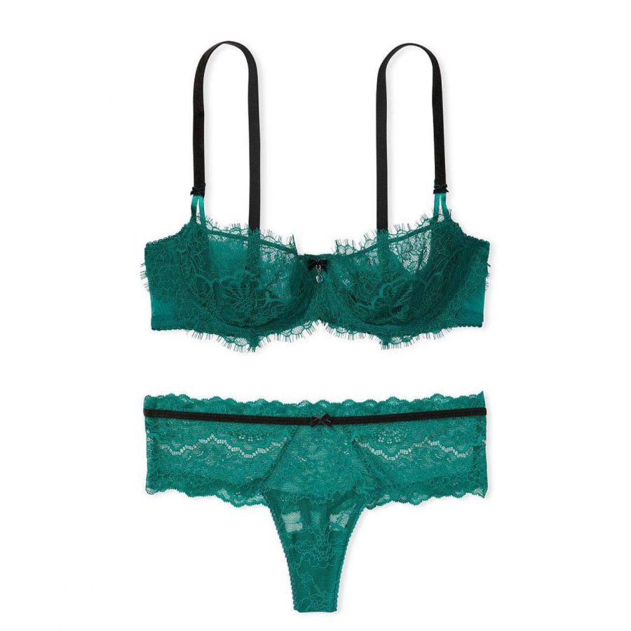 Комплект Victoria's Secret Wicked Unlined Bra Spruce Green