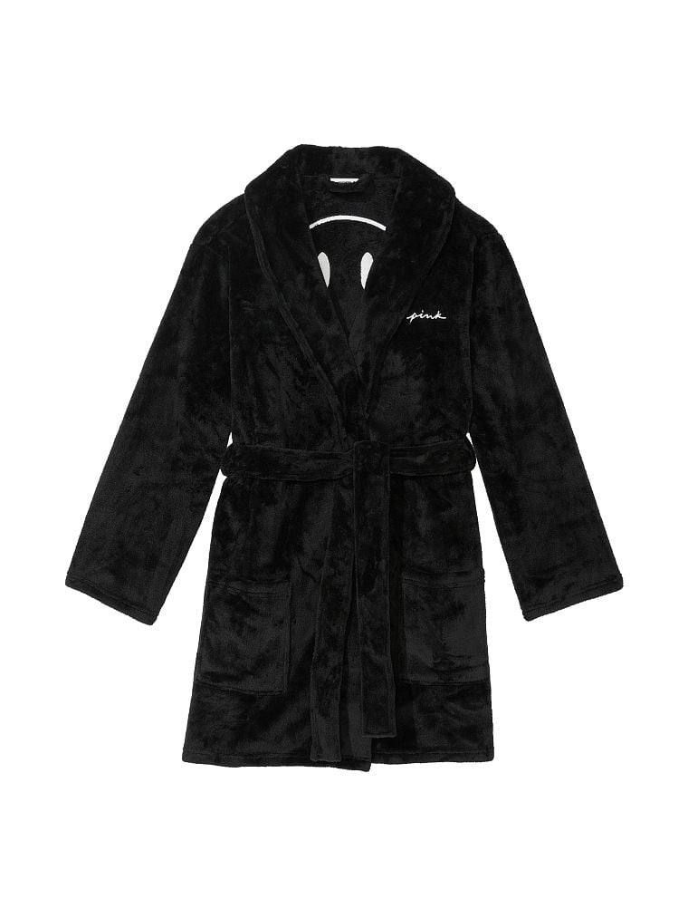 Плюшевий халат Fluffy Robe Black Victoria's Secret Pink