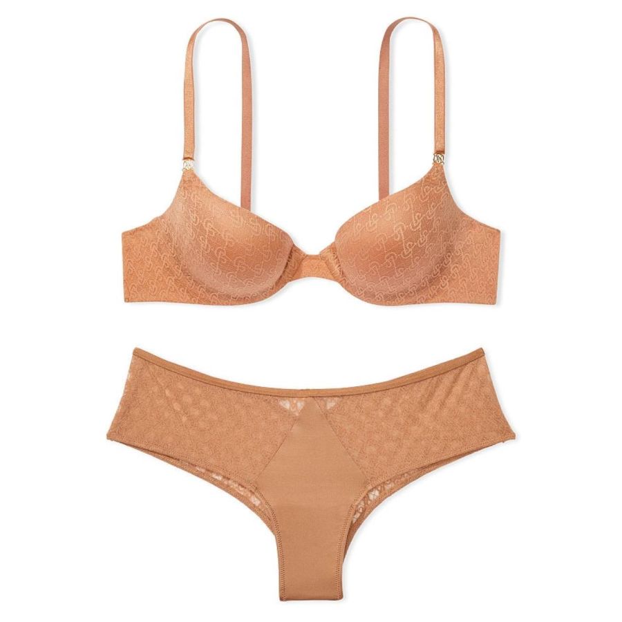 Комплект Icon by Victoria's Secret Push-Up Demi Bra & Panty Victoria's Secret Toffee