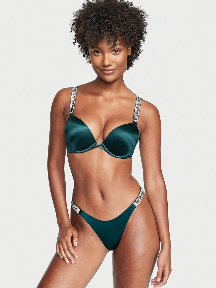 Комплект Shine Strap Push-Up Bra & Shine Thong Panty Panty від Victoria's Secret