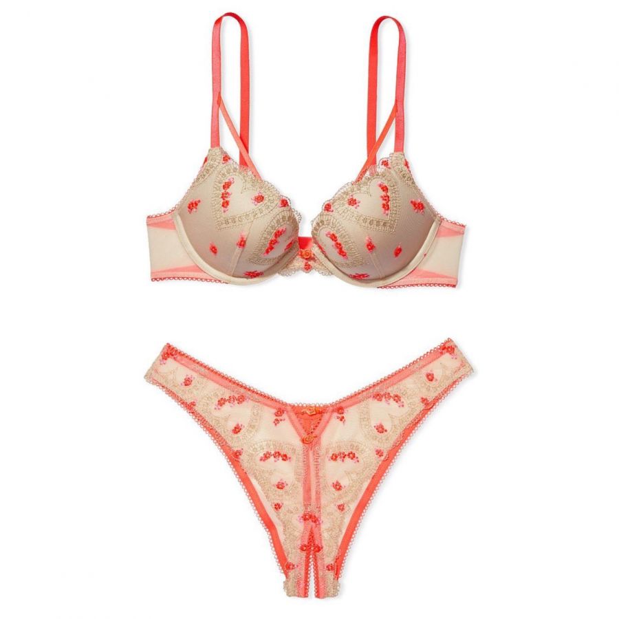 Комплект Push-Up Heart Embroidery Bra & Brazilian Panty від Victoria's Secret