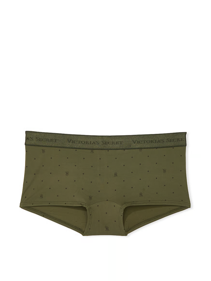 Трусики Logo Micro Boyshort Panty Olive Logo Dots