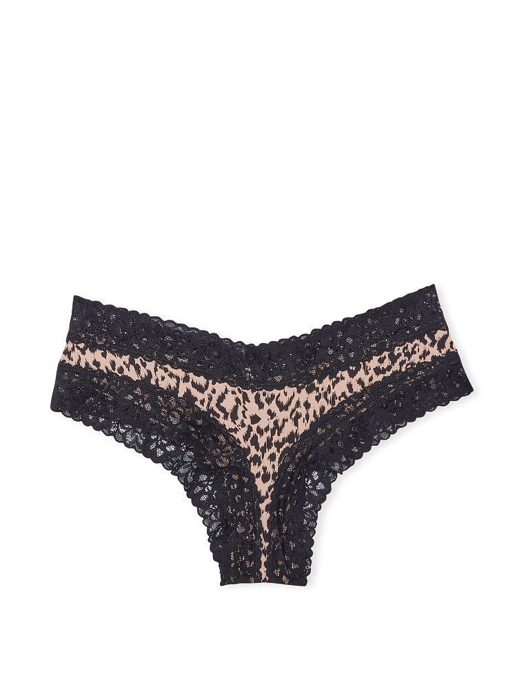 Трусики Lace Waist Cotton Cheeky Leopard Victoria's Secret