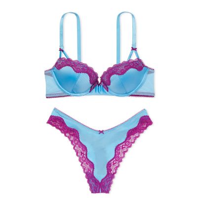 Комплект Tease Push-Up Bra Bikini Blue & Thong Panty Victoria's Secret