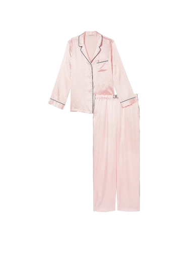 Піжама сатинова Dew Drop Satin Long Pajama Set Pink