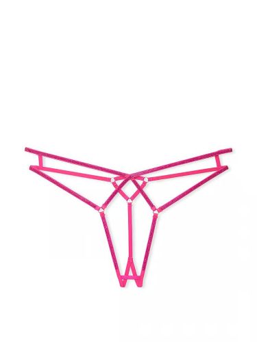 Трусики Crotchless Shine Strap Thong Panty Pink від Victoria's Secret