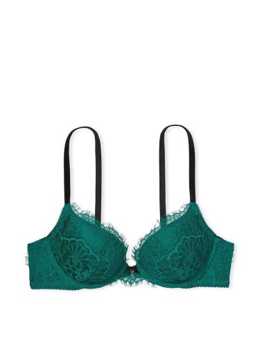 Бюстгальтер Victoria's Secret Lace & Velvet Push Up Bra Spruce Green