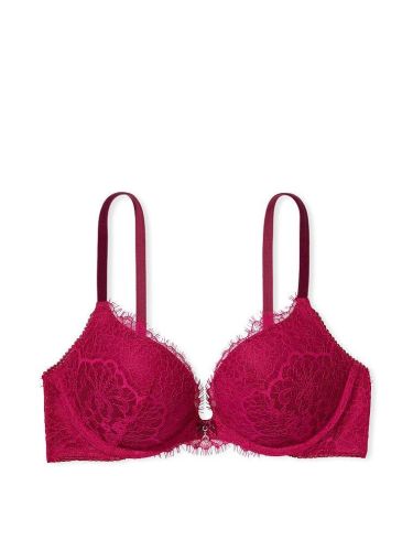 Бюстгальтер Victoria's Secret Lace & Velvet Push Up Bra Clared Red