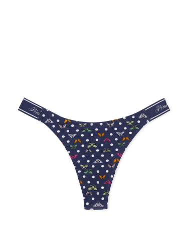 Трусики Mini Logo Cotton High-Leg Thong Panty Butterfly