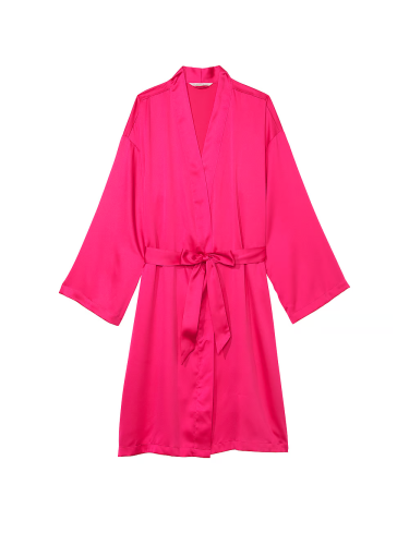 Сатиновий халат Satin Midi Robe Hot Pink