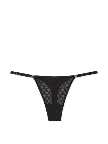 Трусики Icon by Victoria's Secret Lace Thong Panty Чорні