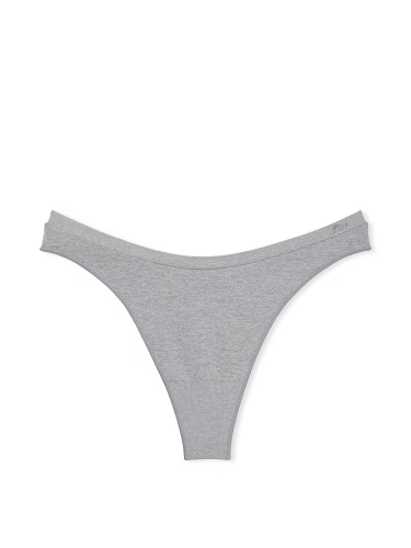 Трусики Victoria's Secret Seamless High-Leg Thong Panty PINK Grey Oasis Marl