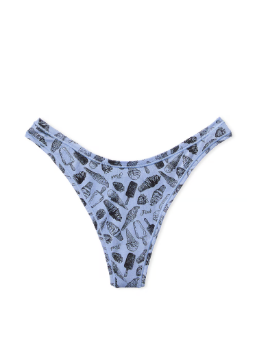 Трусики Logo Cotton High-Leg Thong Panty Harbor Blue Ice Cream Print