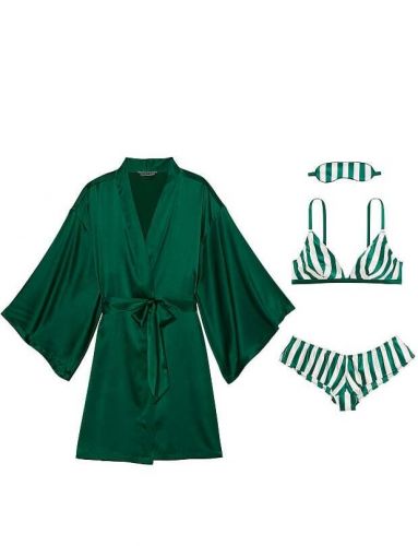 Комплект для сну 4-Piece Silk Gift Set Lush Cabana Stripe Victoria's Secret