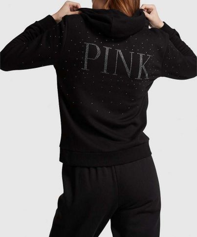 Спортивний костюм Victoria's Secret Pink Freece Zip-Up Everyday Black Shine