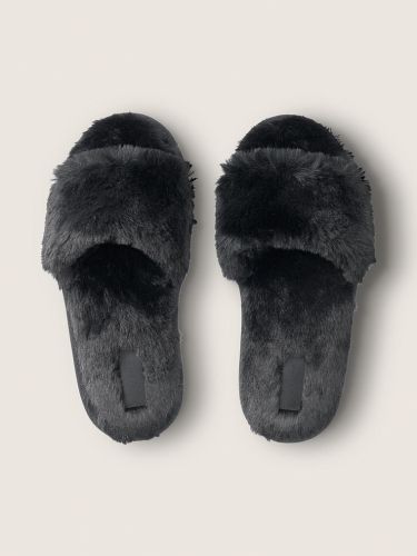 Домашні тапочки Faux Fur Slippers Pure Black Victoria's Secret Pink