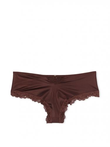 Трусики Victoria's Secret Lace-Trim Cheeky Panty Dark Brown