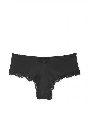 Трусики Victoria's Secret Lace-Trim Cheeky Panty Black