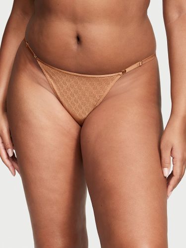 Трусики Icon by Victoria's Secret Lace Thong Panty Toffee