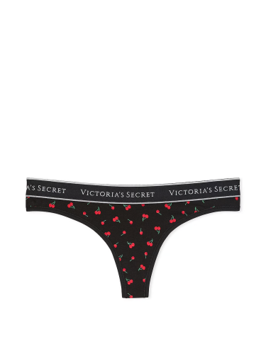 Трусики Logo Cotton Thong Panty  Black Cherries