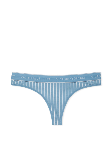 Трусики Logo Cotton Thong Panty Faded Denim Stripes