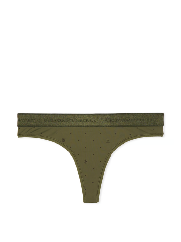 Трусики Logo Micro Thong Panty Olive Logo Dots