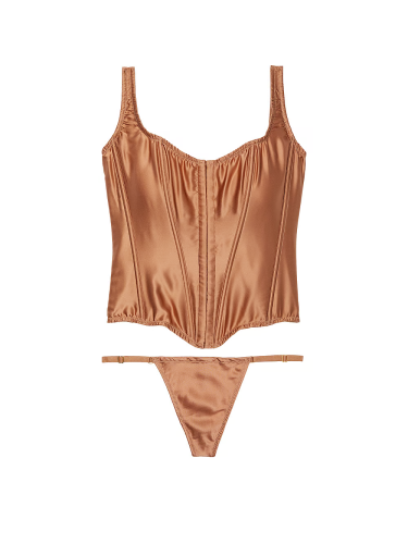 Комплект шовковий Classic Silk Corset Set Beige