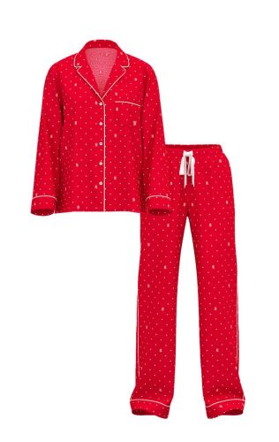 Піжама Flannel Long Pajama Set Lipstick Logo Dots