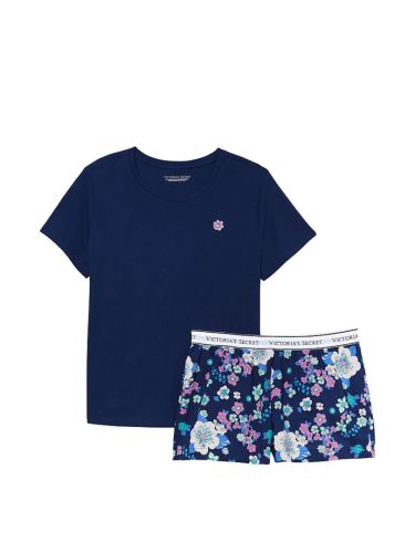 Піжама Cotton Sleep Shirt Boxer Short Set Blue від Victoria's Secret