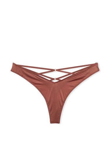 Трусики Strappy Back High-Leg Thong Panty Clay