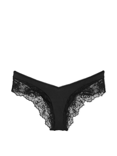 Трусики Rose Lace-Trim High-Leg Cheeky Panty Black