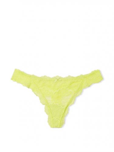 Трусики Lace Thong Panty Lime Citron Victoria's Secret