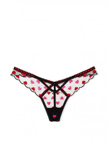 Трусики Heart Embroidery V-String Panty Heart Victoria's Secret