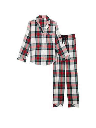 Піжама Flannel Long Pajama Set Green Plaid