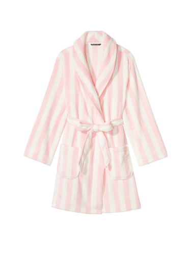 Плюшевий халат Short Cozy Robe Pink Stripe