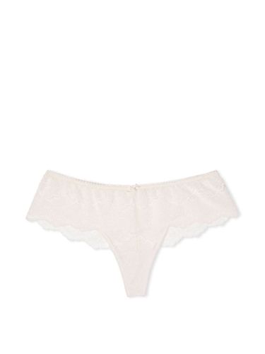 Трусики Victoria's Secret Lace Hipster Thong Panty Coconut White