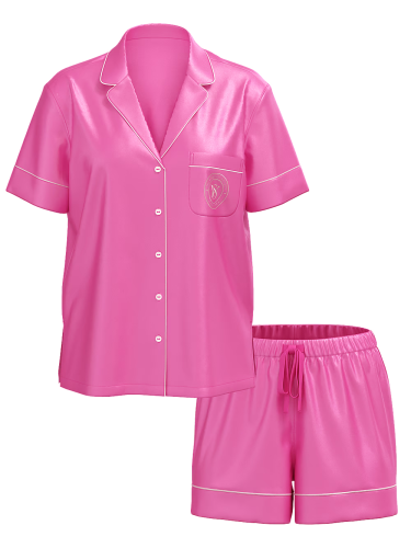Піжама сатинова Glazed Satin Short Pajama Set New Peony